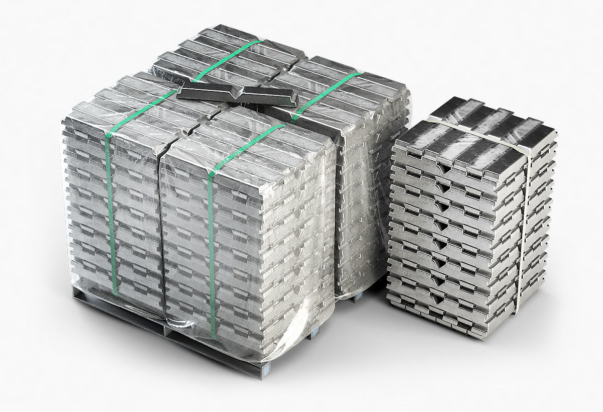 Aluminium Zinc Nickel Silver Titan Steel ingot 6 3D model_2