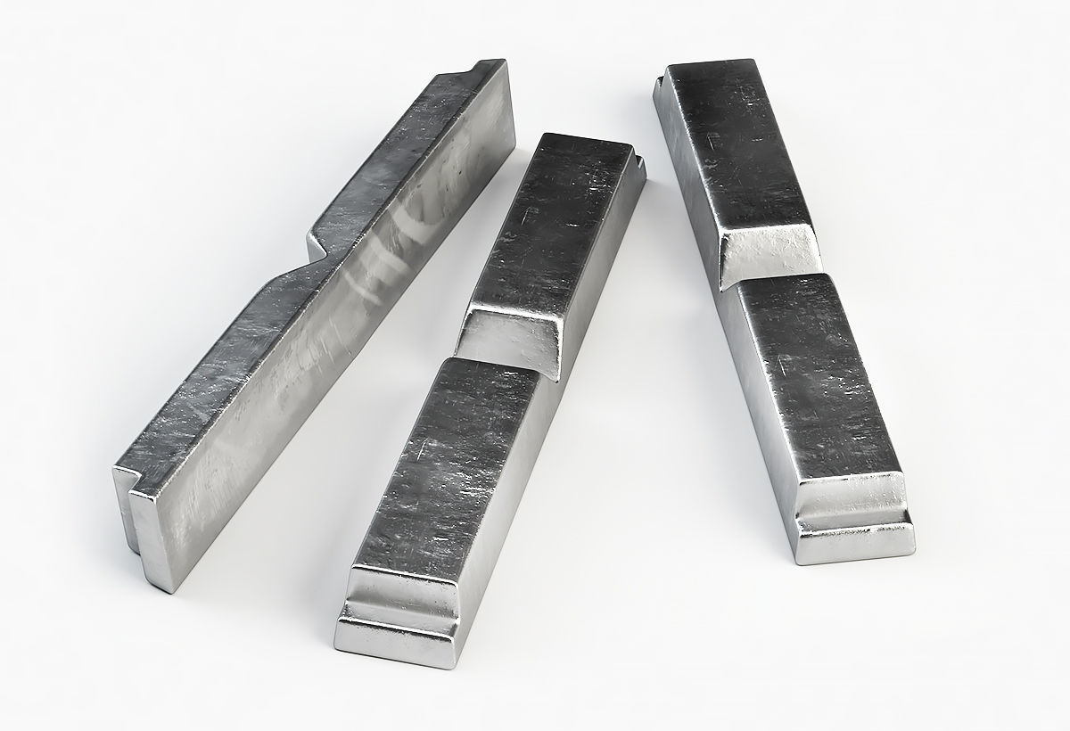 Aluminium Zinc Nickel Silver Titan Steel ingot 6 3D model_3