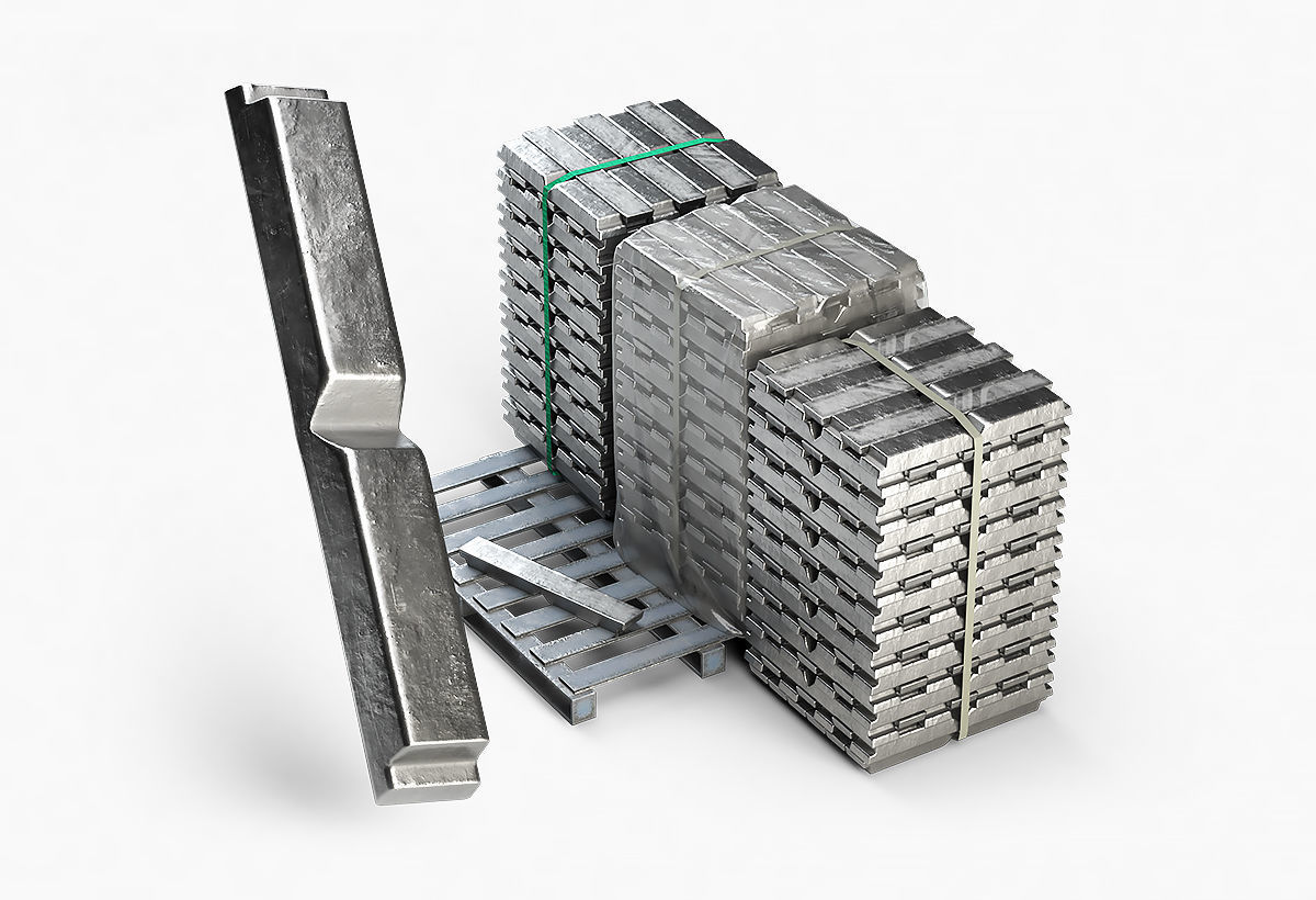 Aluminium Zinc Nickel Silver Titan Steel ingot 6 3D model_0