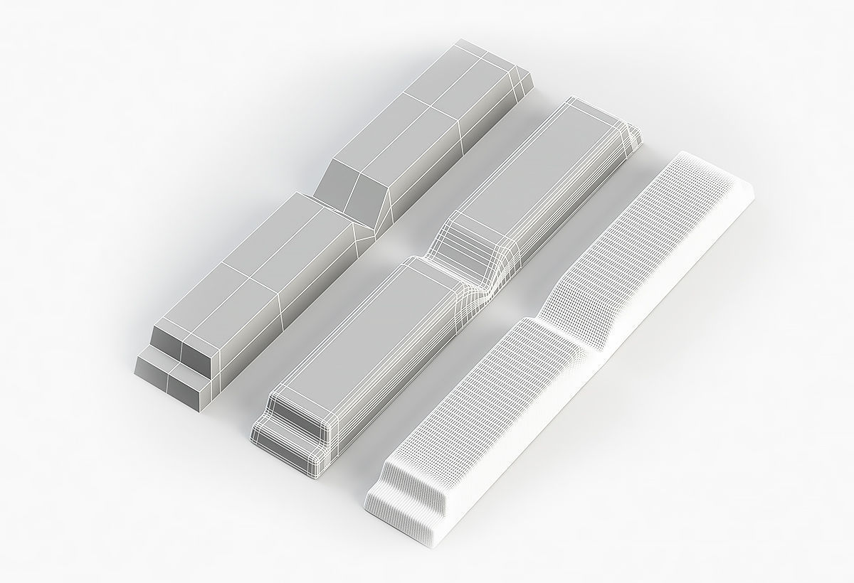 Aluminium Zinc Nickel Silver Titan Steel ingot 6 3D model_8