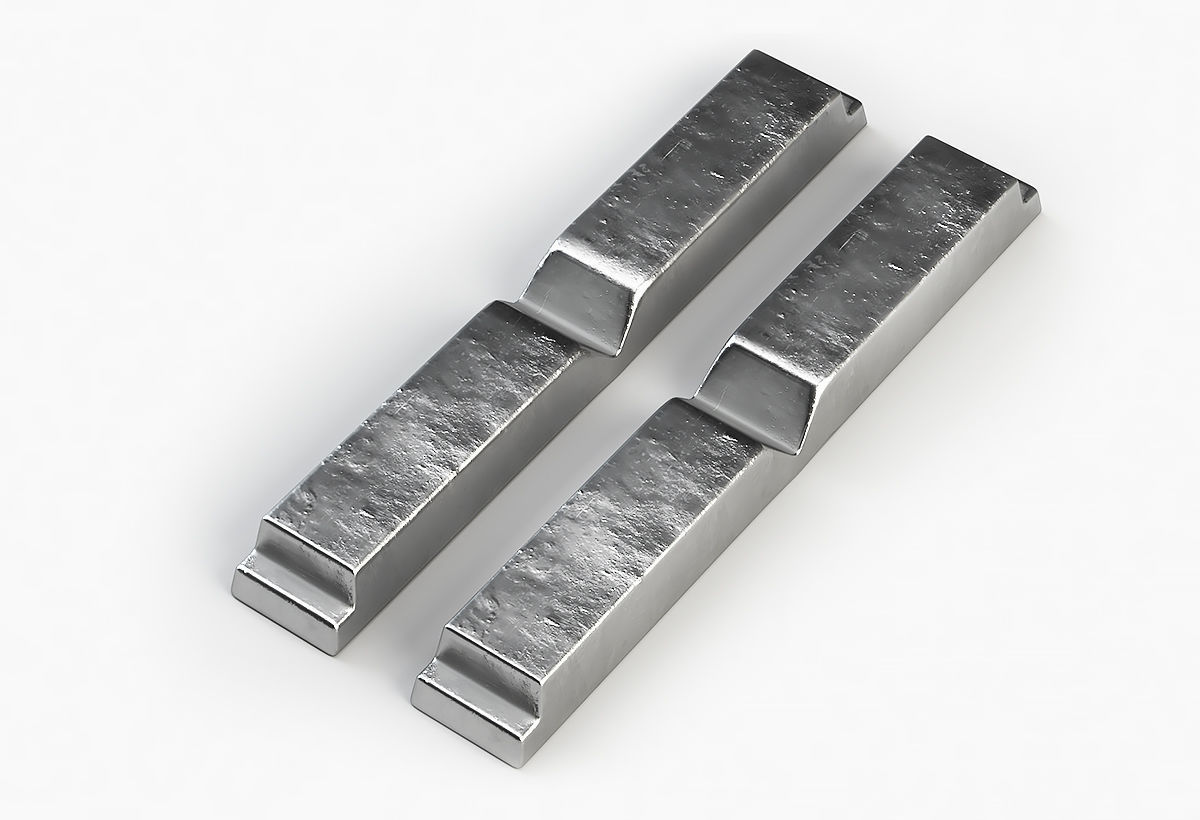 Aluminium Zinc Nickel Silver Titan Steel ingot 6 3D model_7