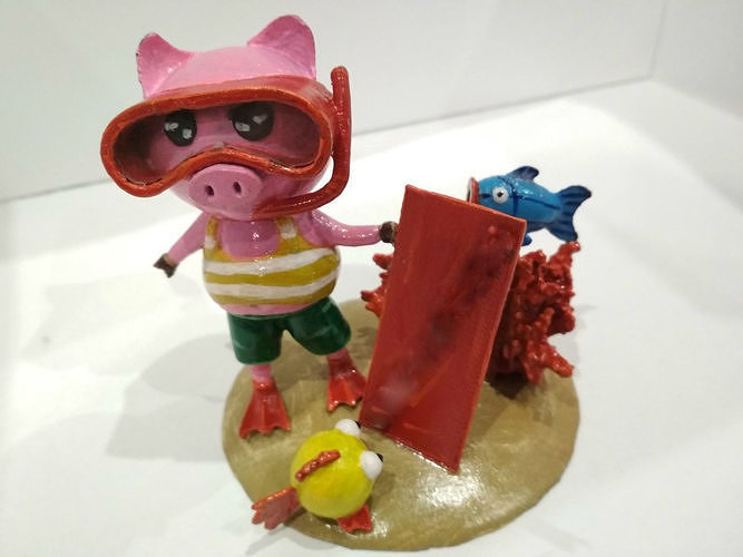 Piggy diver 3D print model