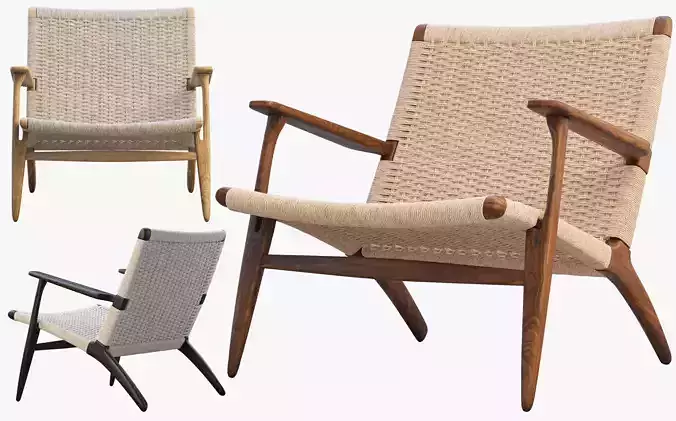 CH25 Lounge Chair 4 options 3D model