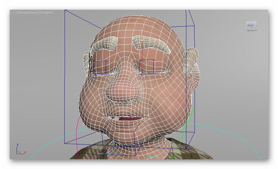 cartoon grandpa Low-poly 3D model_13