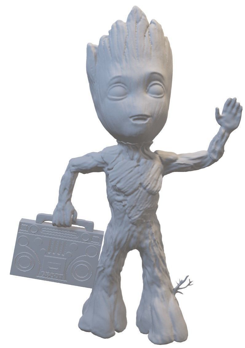 Groot con grabadora  STL - planter for 3d printing  3D model_3