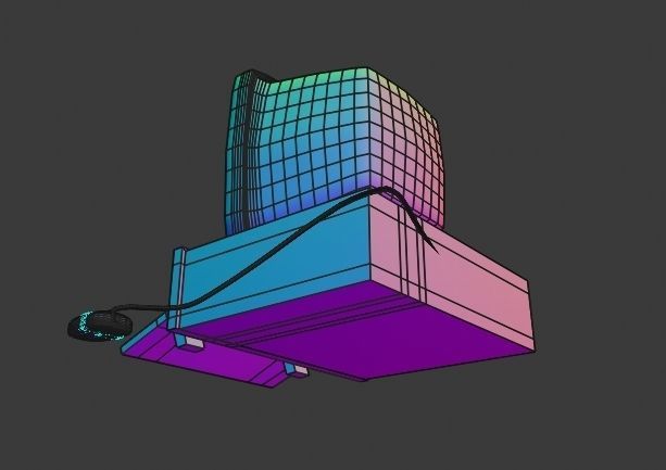 Retro Computer Low-poly 3D model_2