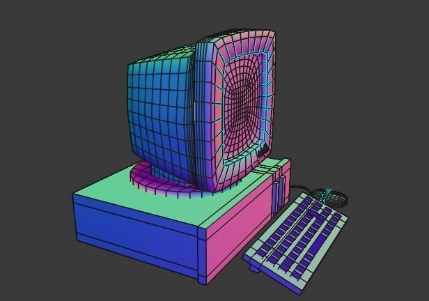 Retro Computer Low-poly 3D model_7