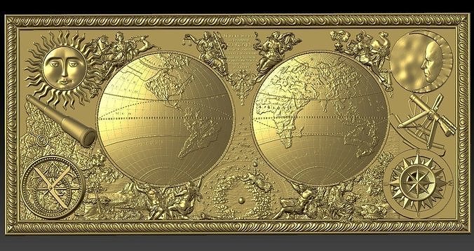 ancient map of the world   2  3D model