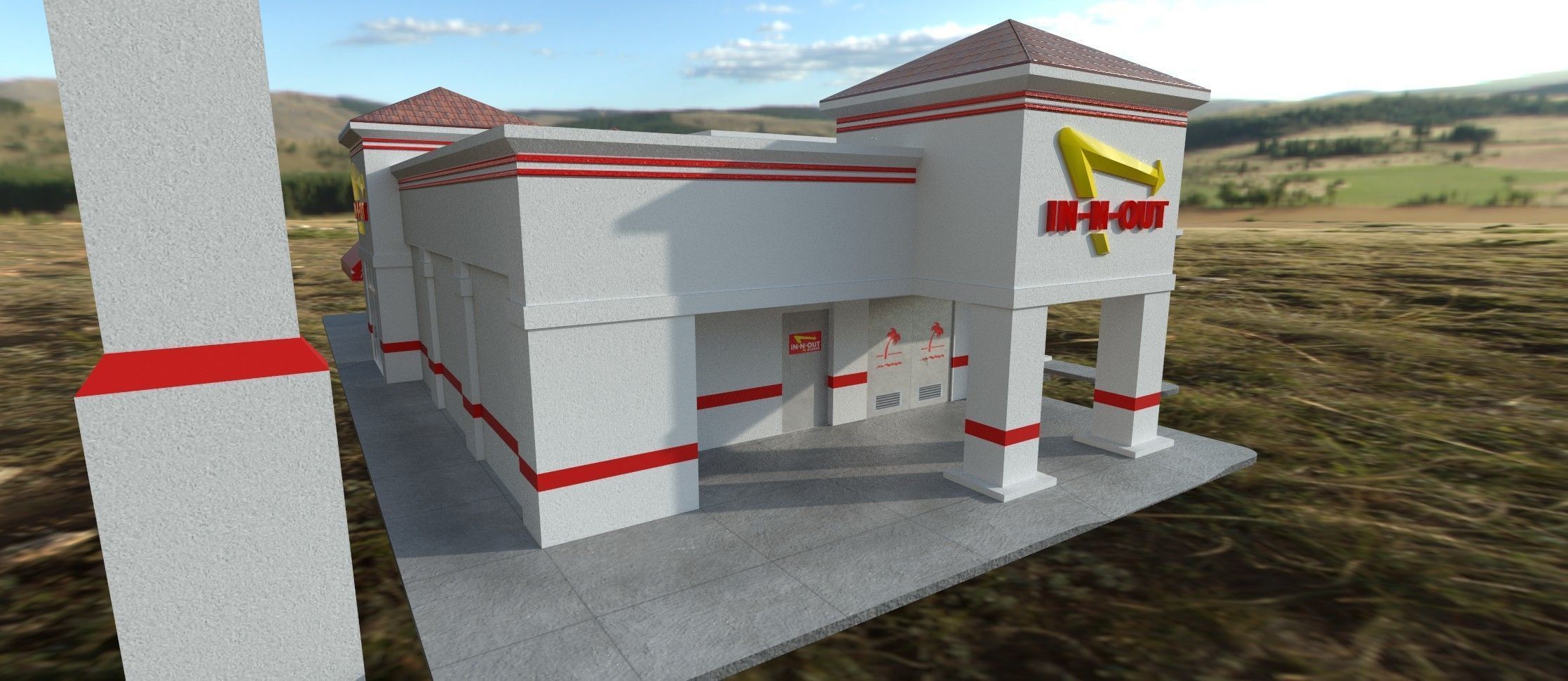 R3DP In-N-Out Burger Low-poly 3D model_3