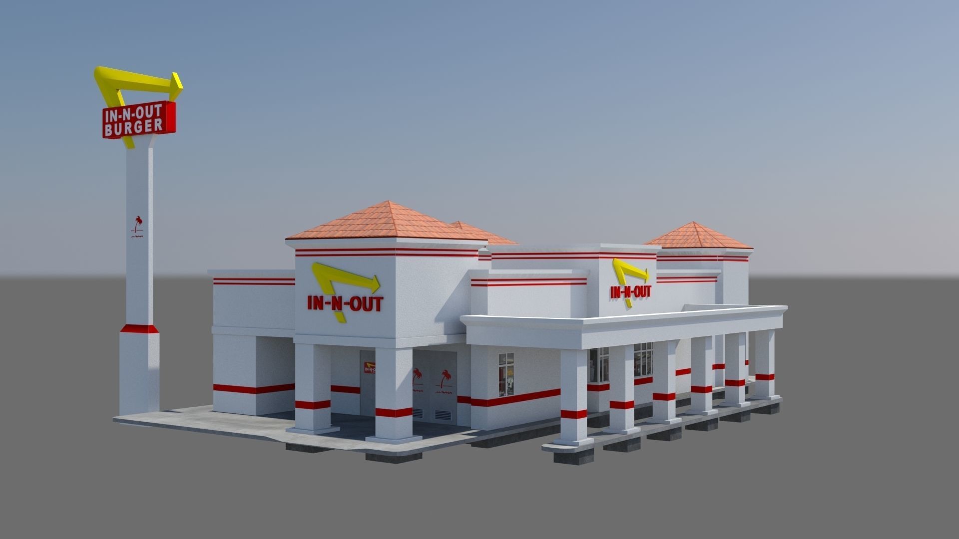 R3DP In-N-Out Burger Low-poly 3D model_1