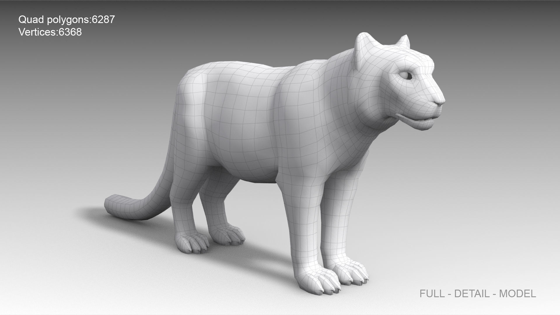 Snow Leopard Low-poly 3D model_13