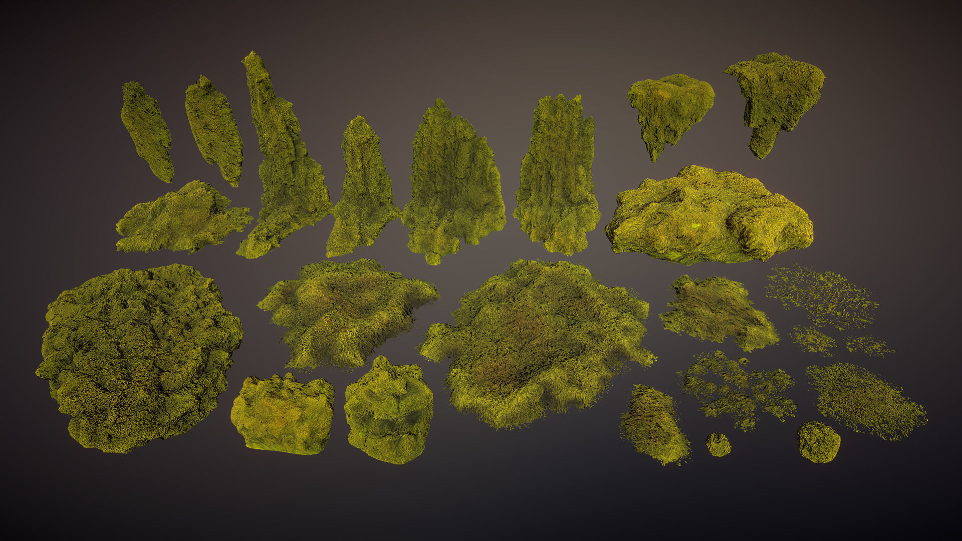 Mossy piles Low-poly 3D model_5