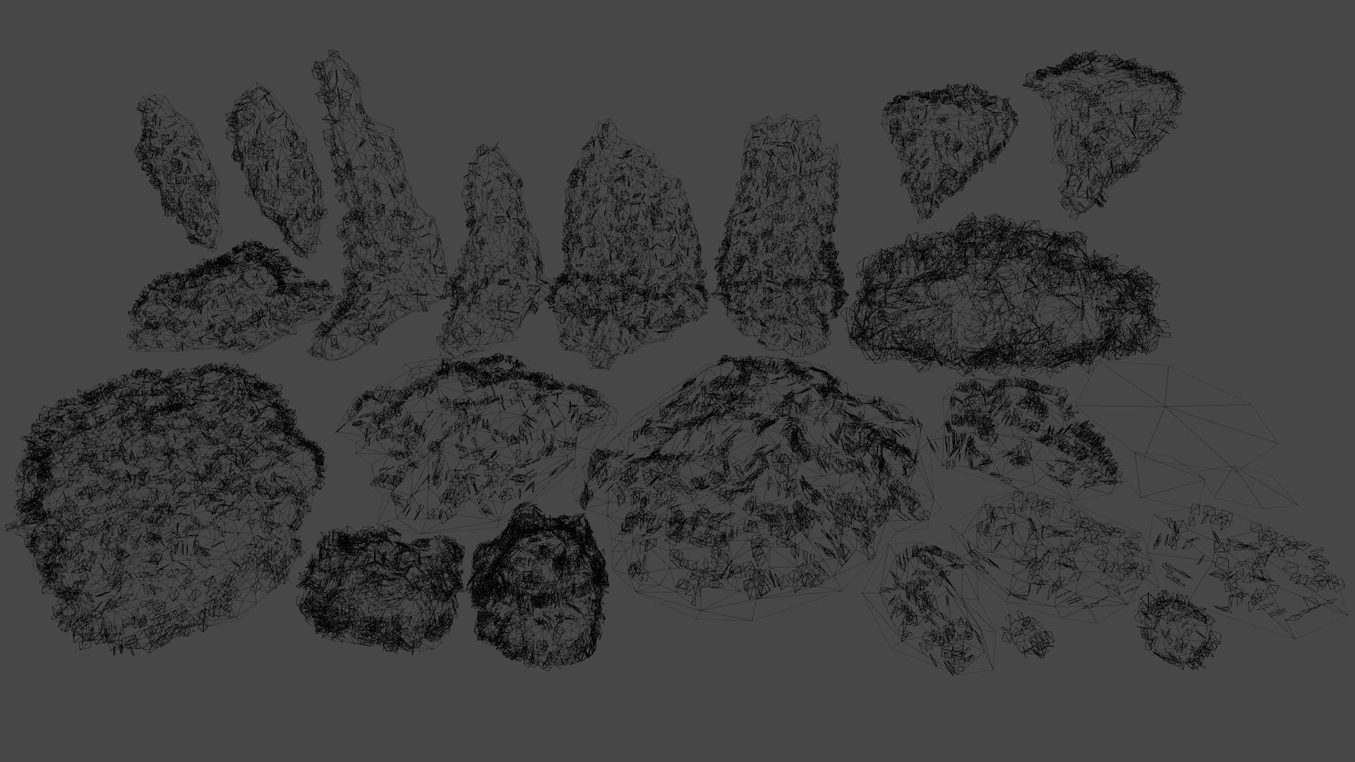 Mossy piles Low-poly 3D model_4