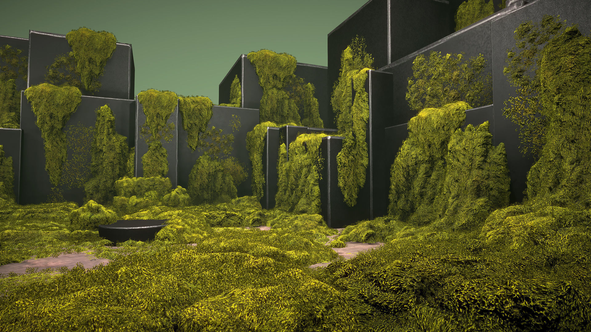Mossy piles Low-poly 3D model_1