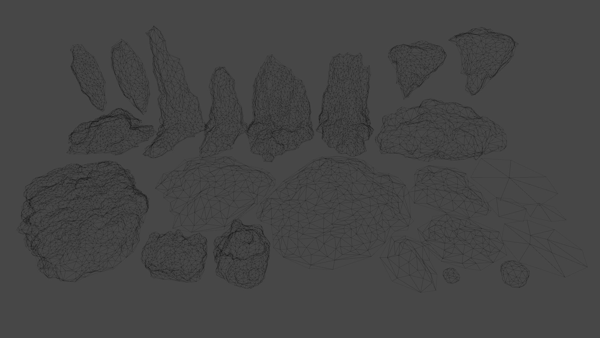 Mossy piles Low-poly 3D model_6