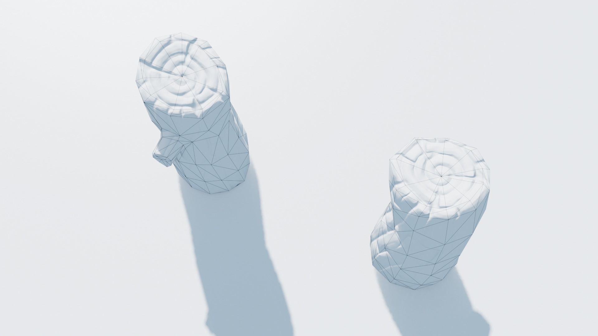 Handpainted Log Low-poly 3D model_5