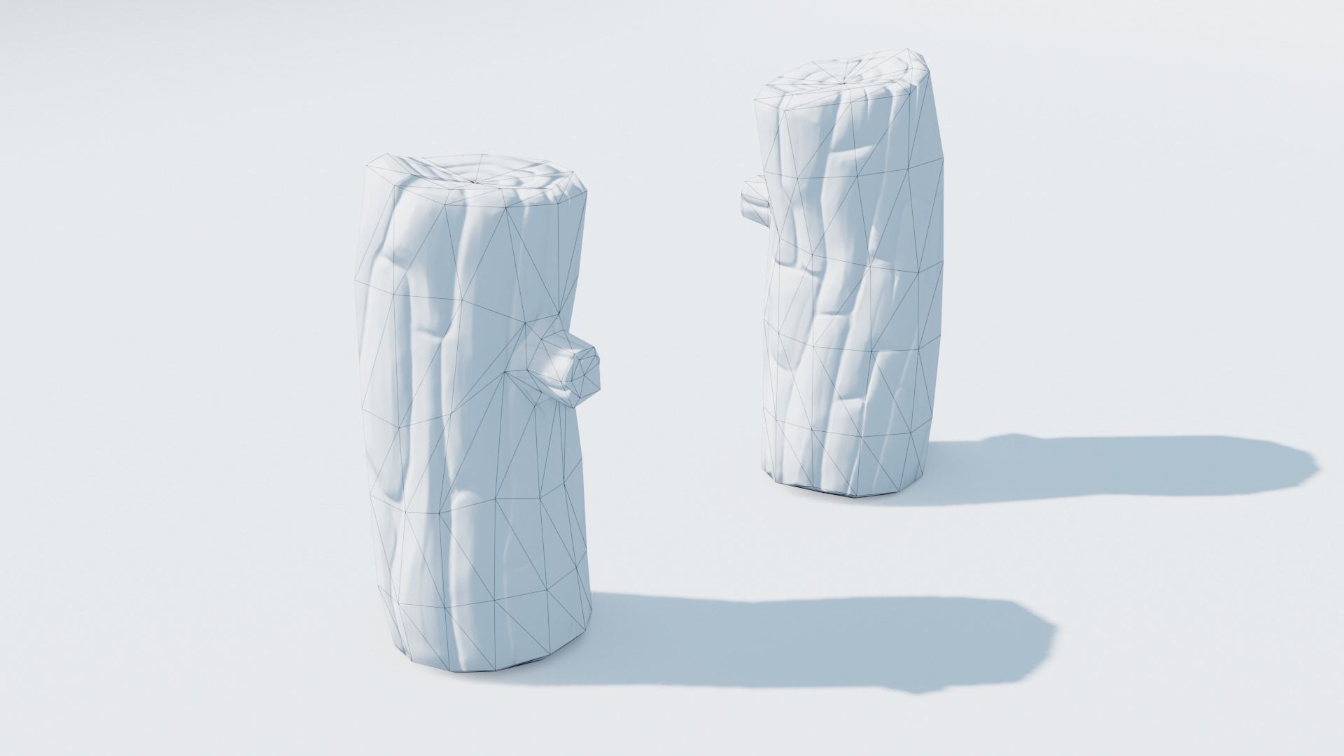 Handpainted Log Low-poly 3D model_2