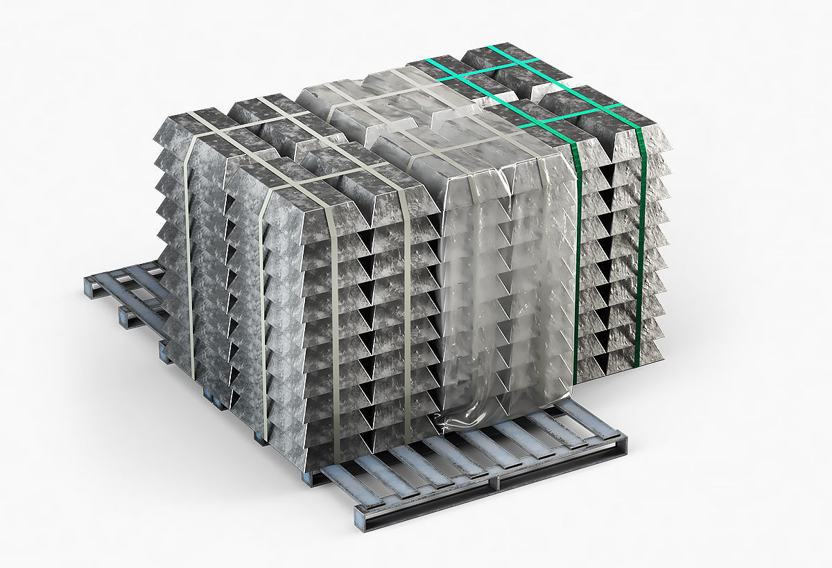 Aluminium Zinc Nickel Silver Titan Steel ingot 7 3D model_2