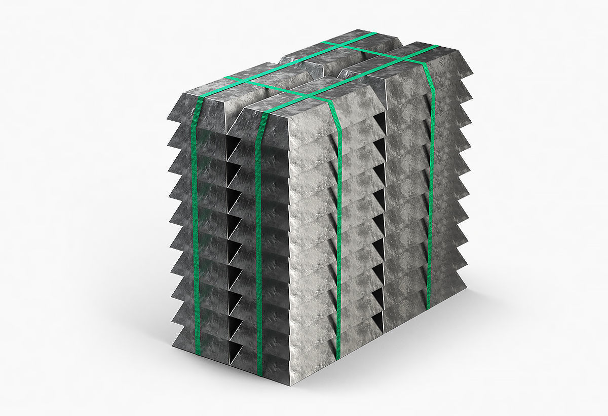 Aluminium Zinc Nickel Silver Titan Steel ingot 7 3D model_7