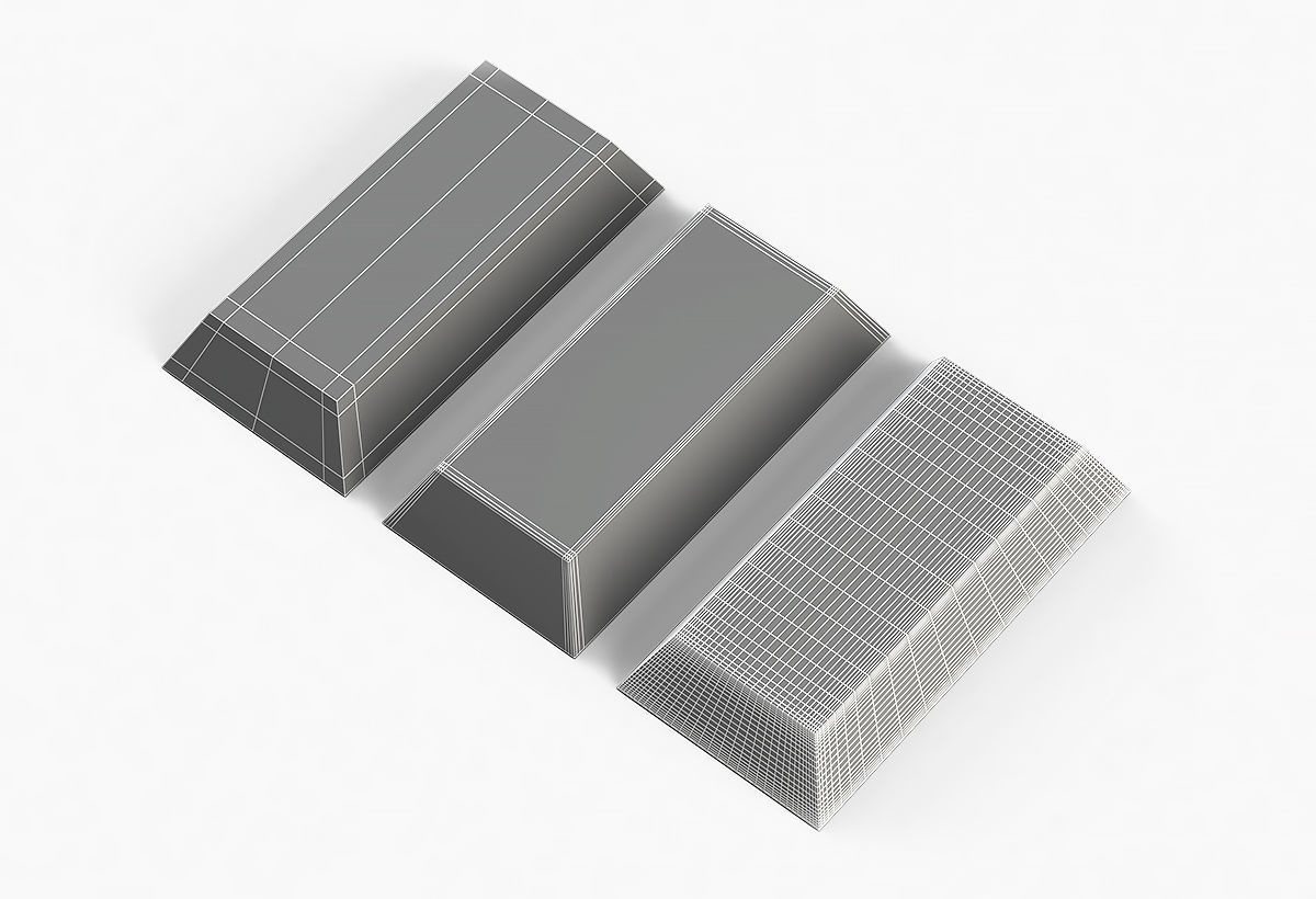 Aluminium Zinc Nickel Silver Titan Steel ingot 7 3D model_15