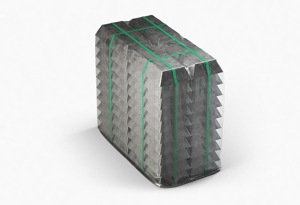Aluminium Zinc Nickel Silver Titan Steel ingot 7 3D model_9