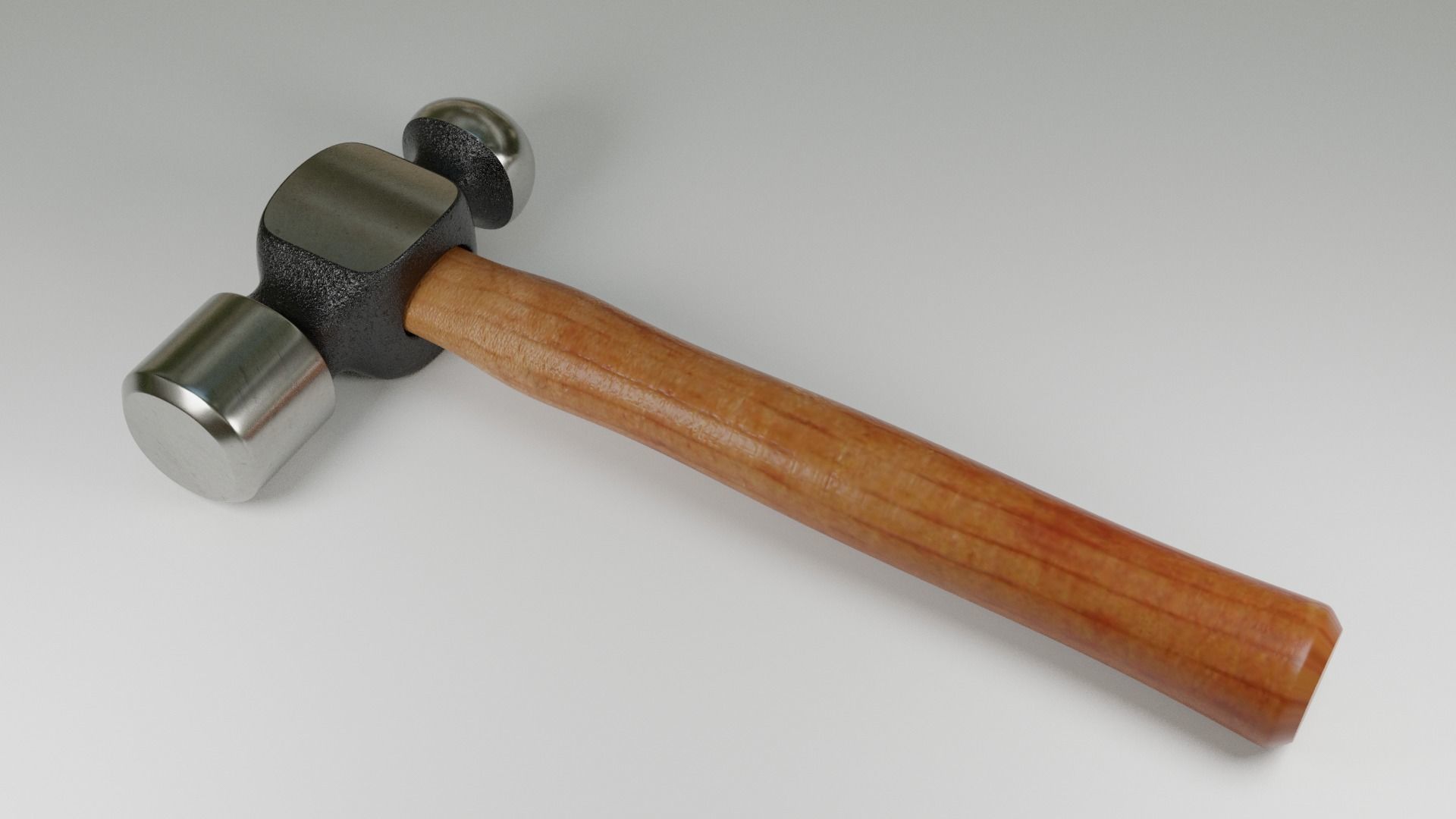 Hammer with wooden handle Free 3D model_1