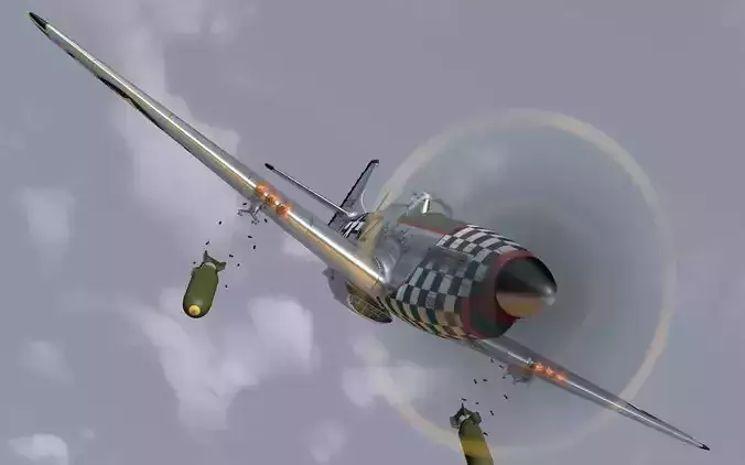 Mustang P-51 D in flight