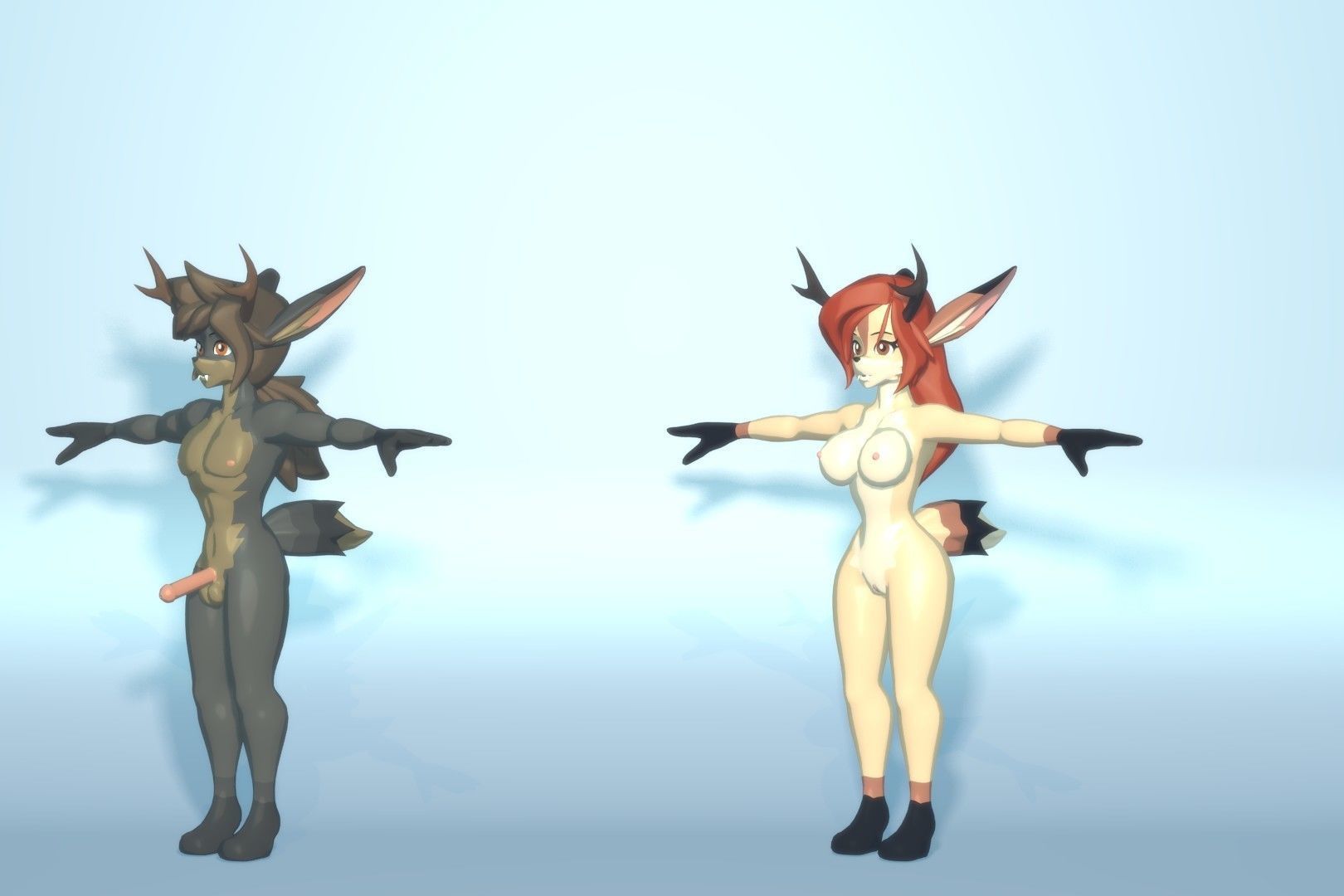 Acheron Jackalope Nude Low-poly 3D model_11