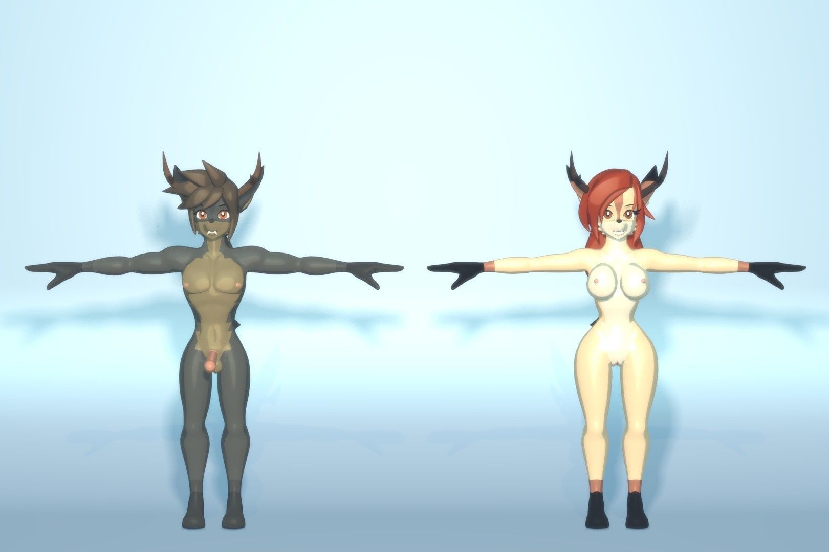 Acheron Jackalope Nude Low-poly 3D model_10