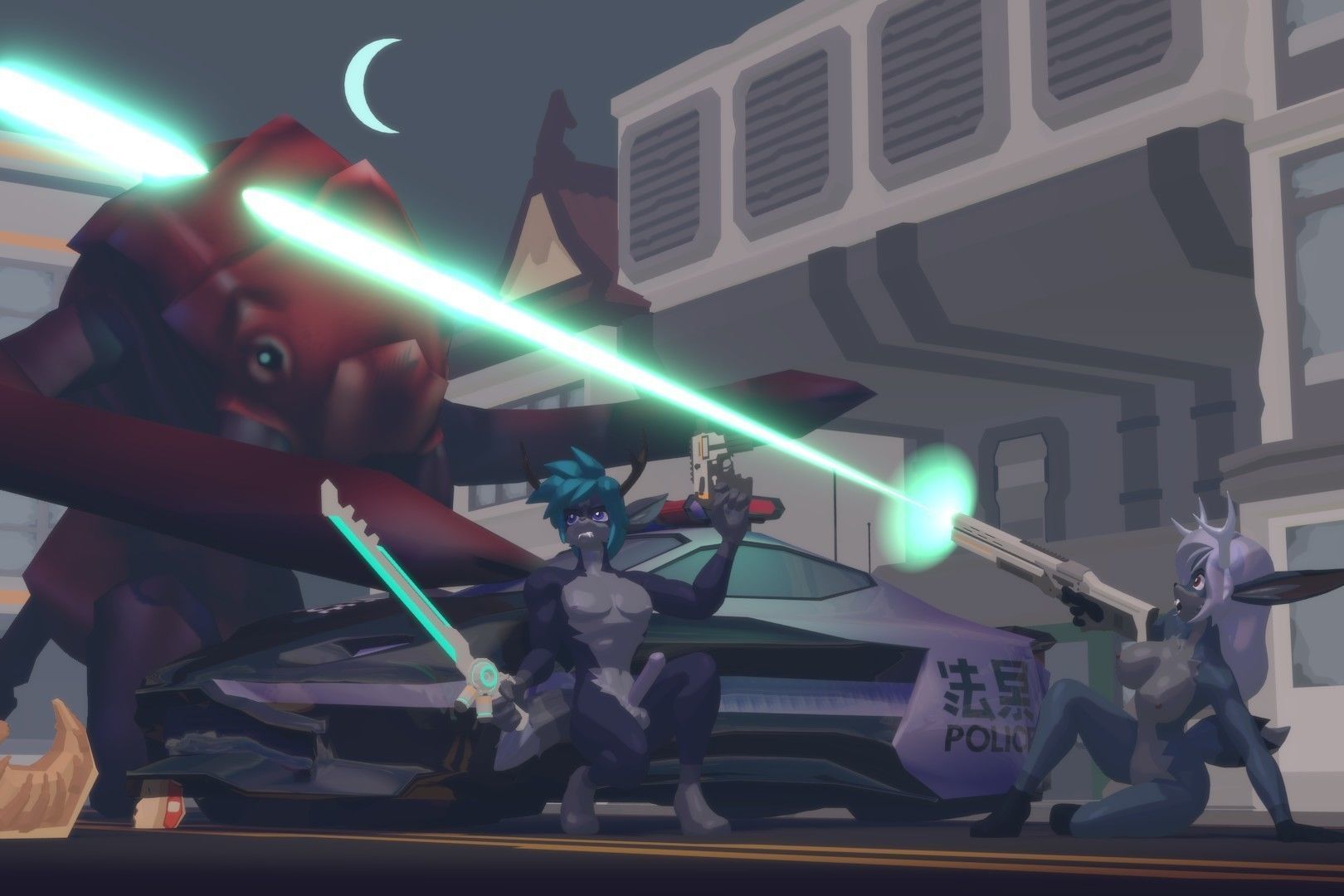 Acheron Jackalope Nude Low-poly 3D model_4