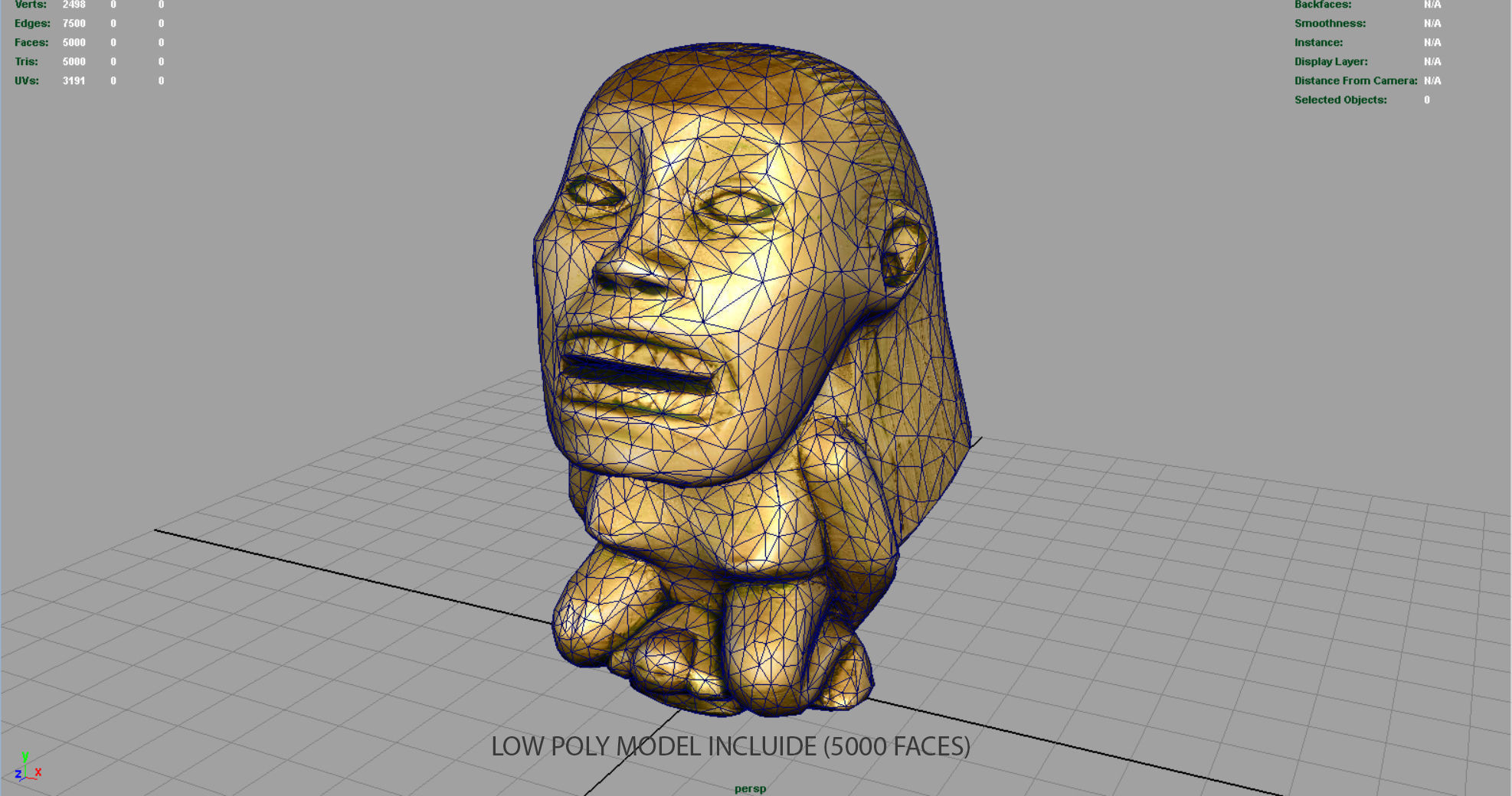Indiana Jones Fertility Idol Statue Low-poly 3D model_5