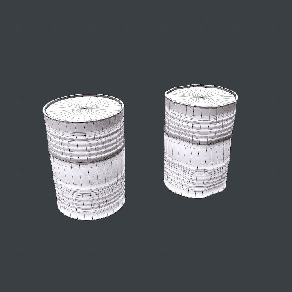 Barrels rusty barrel Low-poly 3D model_25