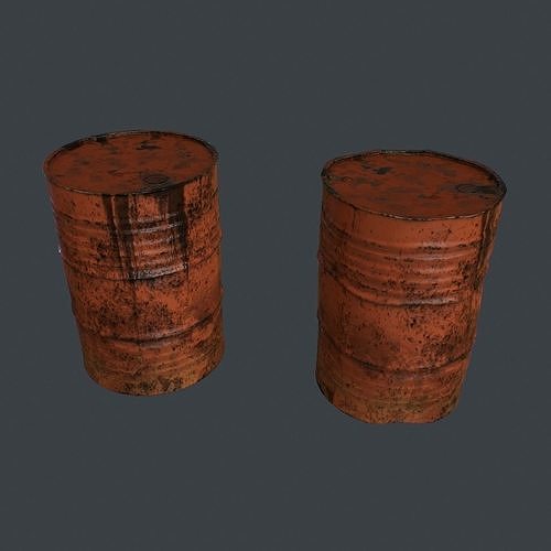 Barrels rusty barrel Low-poly 3D model