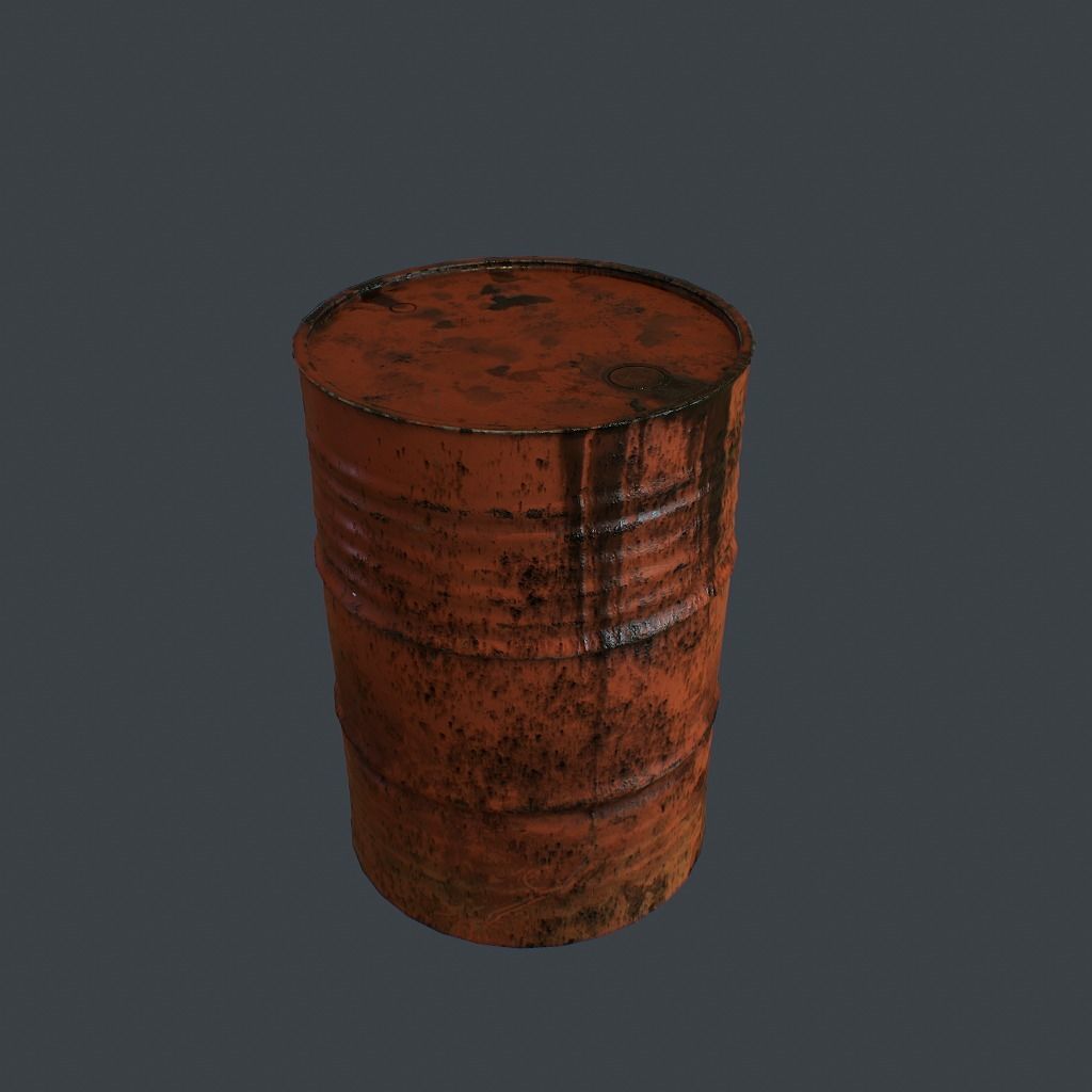 Barrels rusty barrel Low-poly 3D model_7