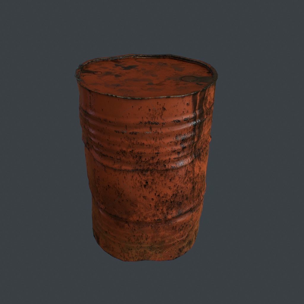 Barrels rusty barrel Low-poly 3D model_13