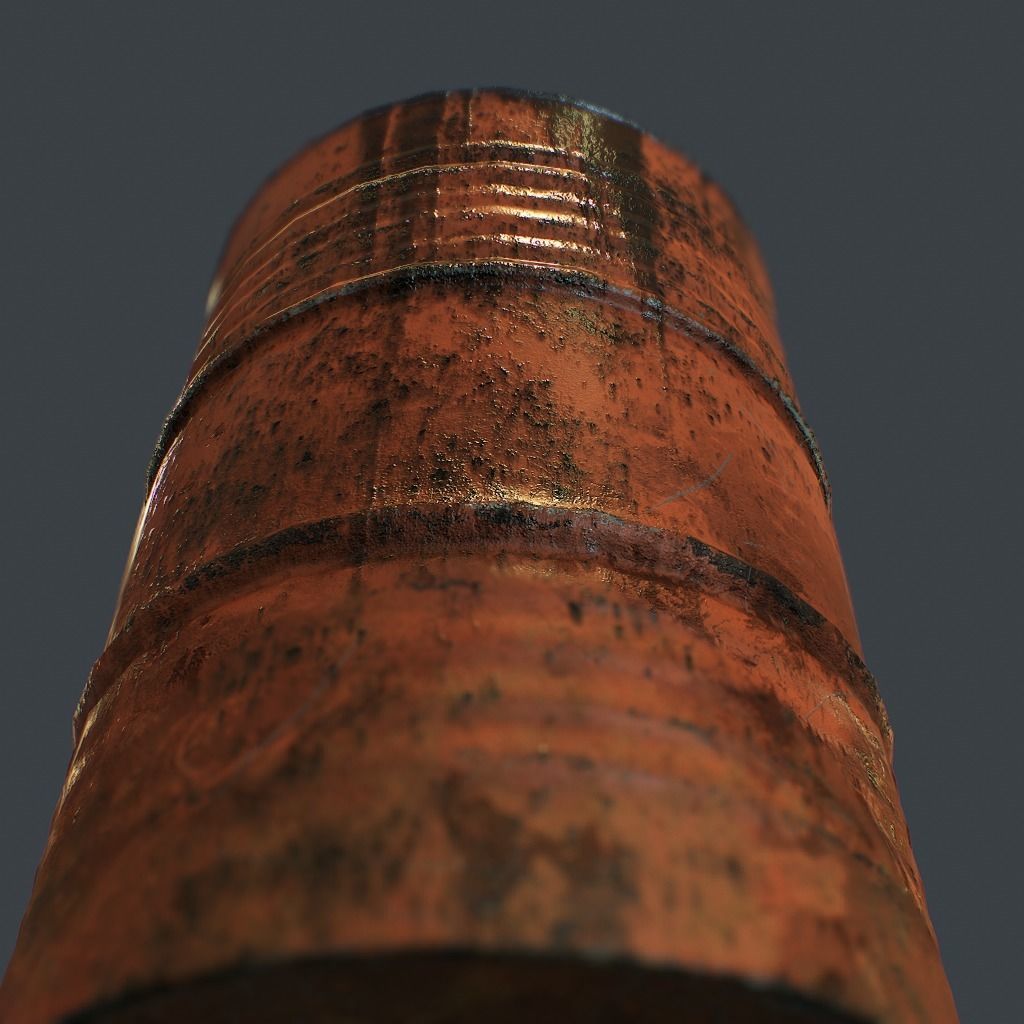 Barrels rusty barrel Low-poly 3D model_12