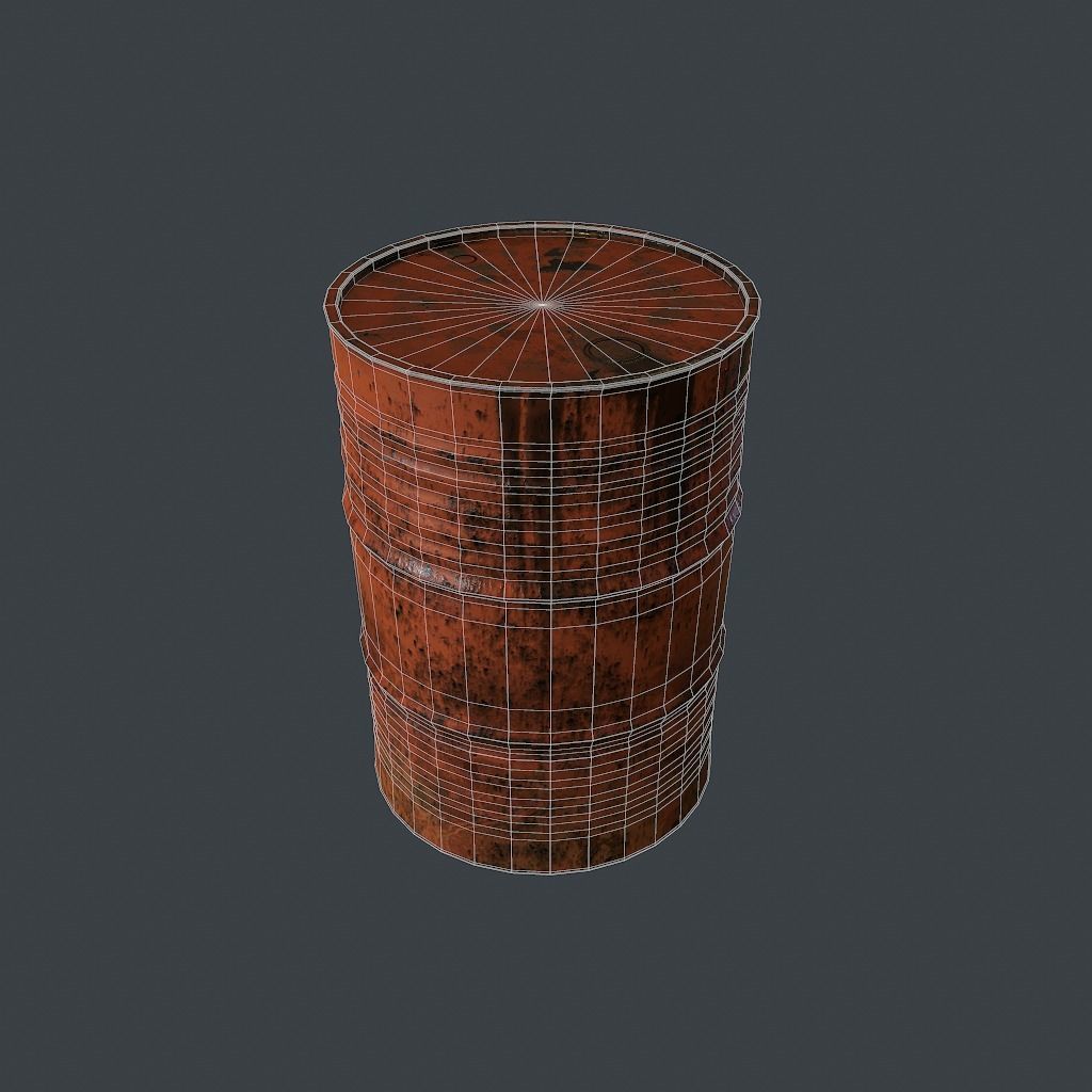 Barrels rusty barrel Low-poly 3D model_18