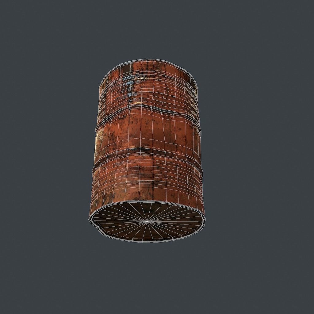 Barrels rusty barrel Low-poly 3D model_22