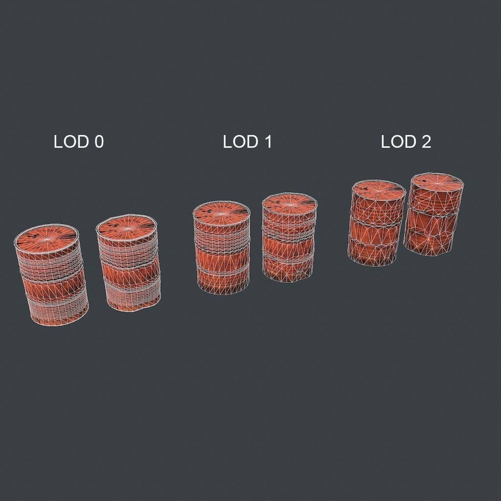 Barrels rusty barrel Low-poly 3D model_24