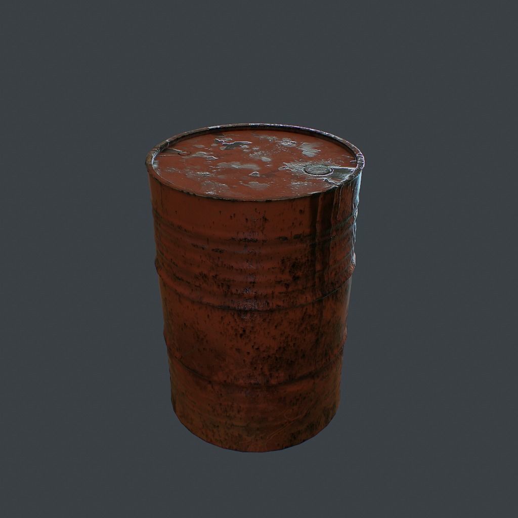 Barrels rusty barrel Low-poly 3D model_8