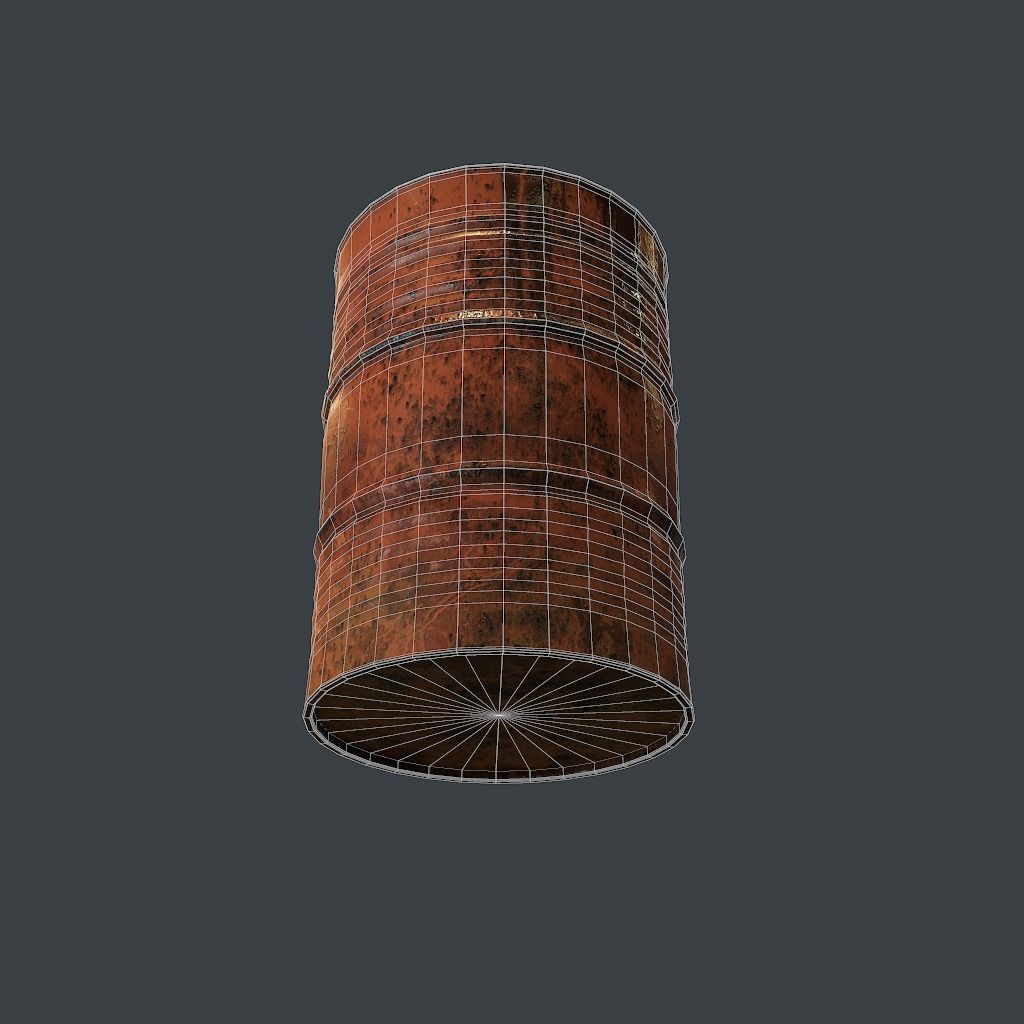 Barrels rusty barrel Low-poly 3D model_19