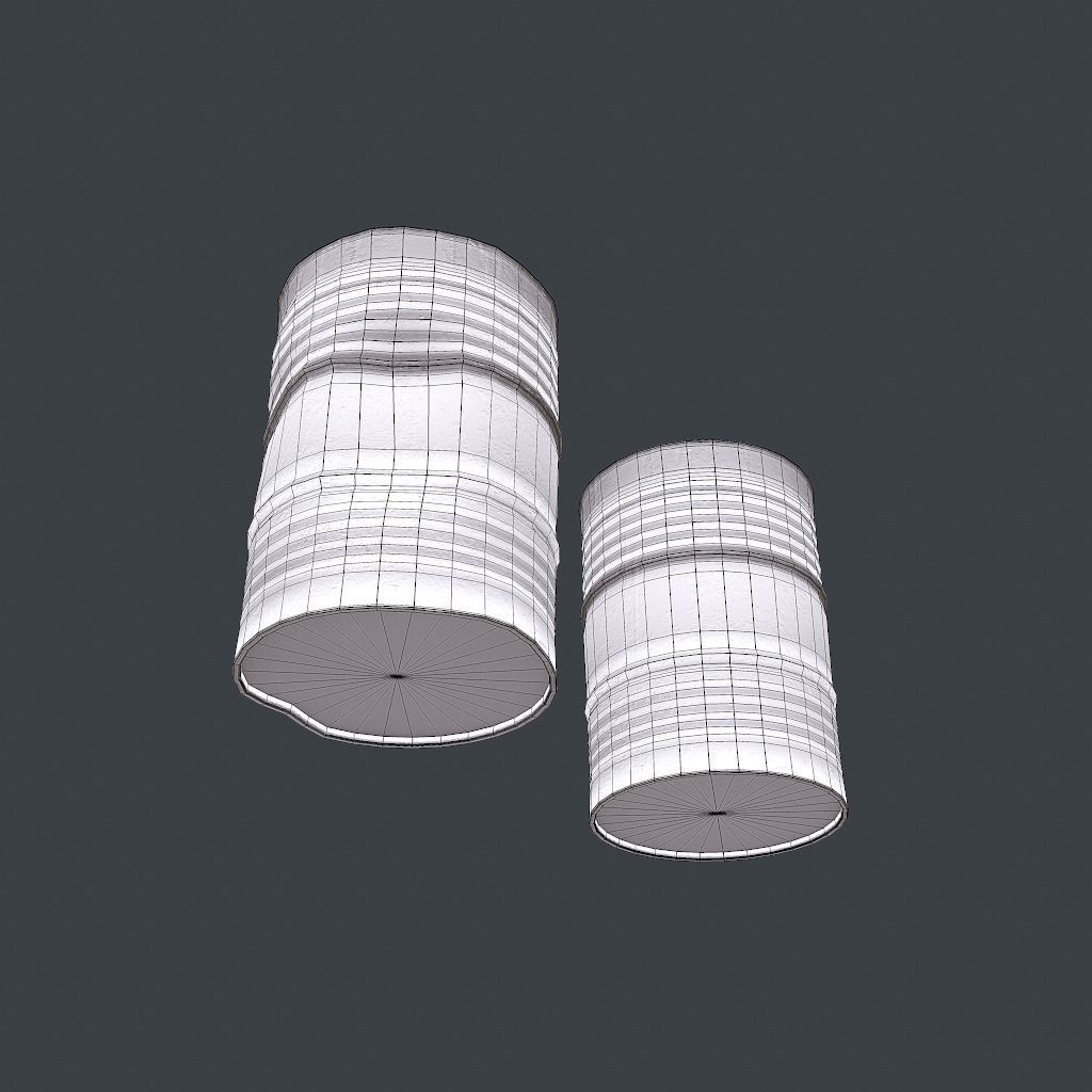 Barrels rusty barrel Low-poly 3D model_27