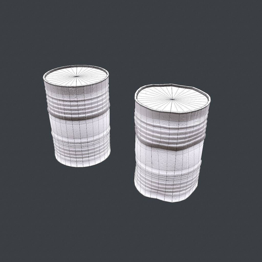 Barrels rusty barrel Low-poly 3D model_26