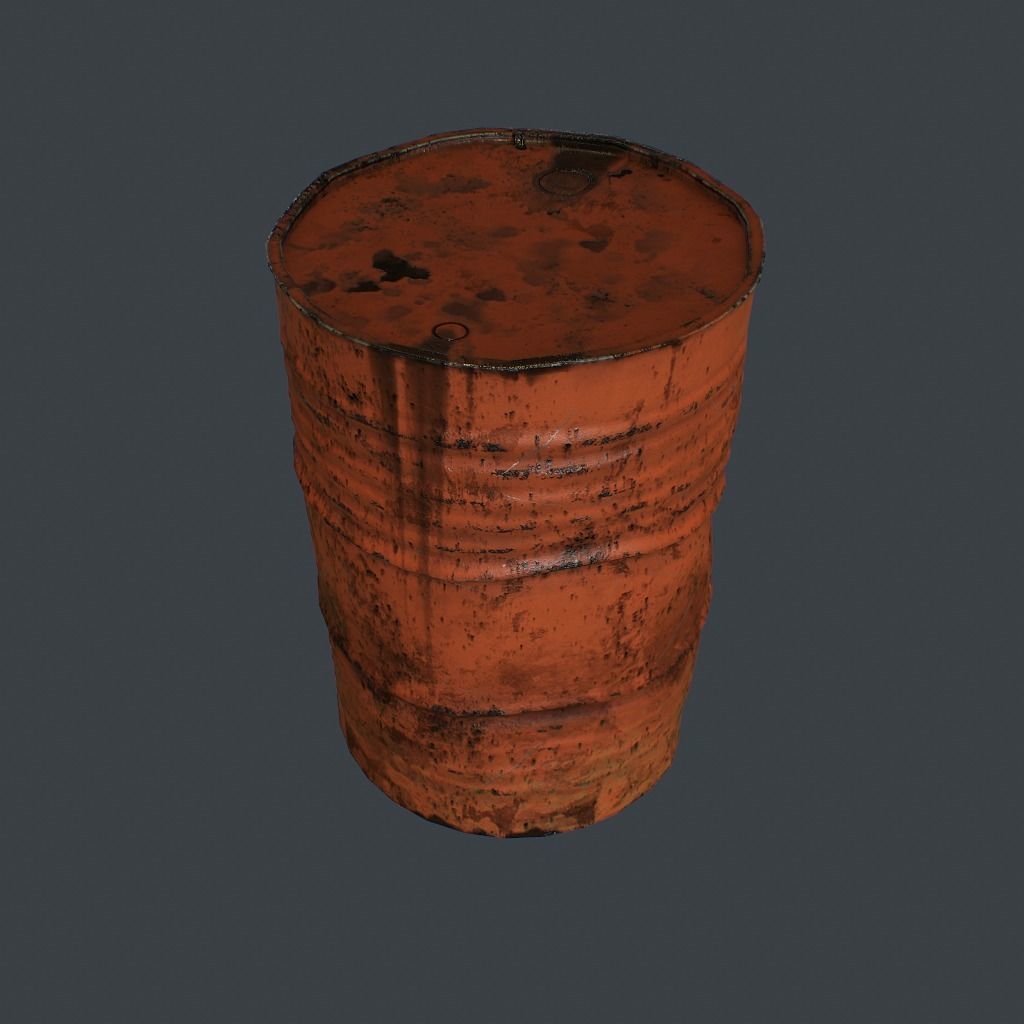 Barrels rusty barrel Low-poly 3D model_17