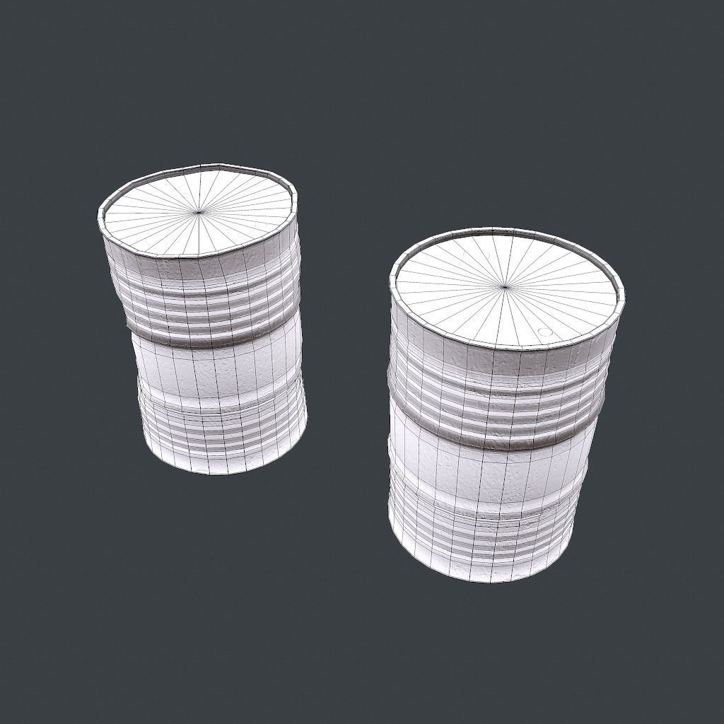 Barrels rusty barrel Low-poly 3D model_28