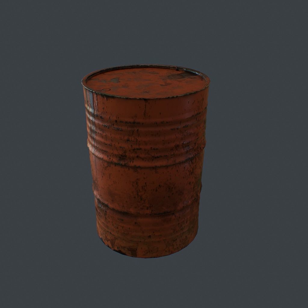 Barrels rusty barrel Low-poly 3D model_9