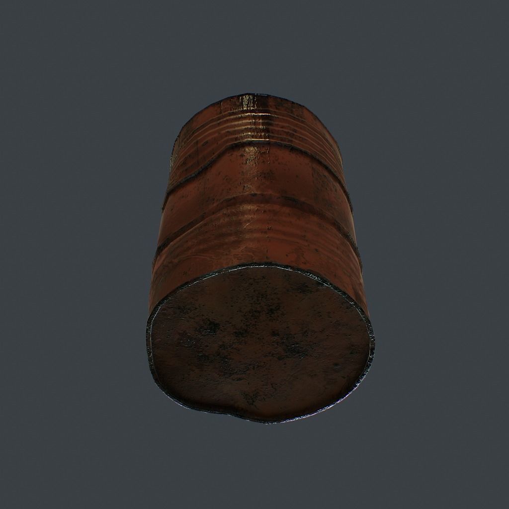 Barrels rusty barrel Low-poly 3D model_16