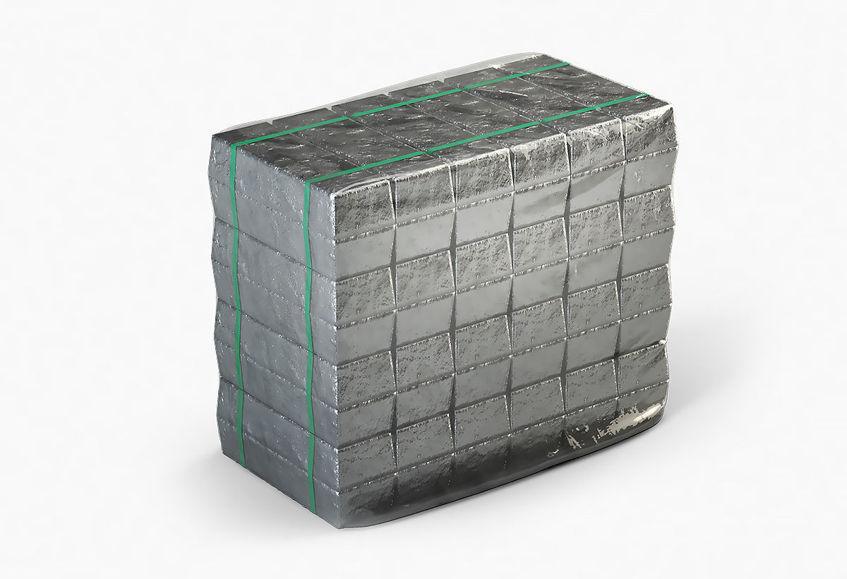 Aluminium Zinc Nickel Silver Titan Steel ingot 8 3D model_6