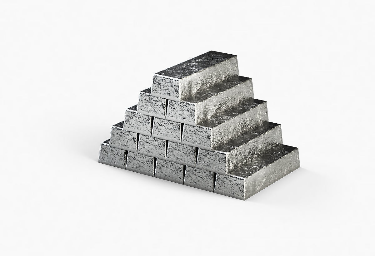 Aluminium Zinc Nickel Silver Titan Steel ingot 8 3D model_7