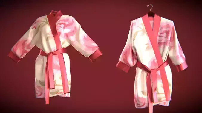 silk bath robe 3D model